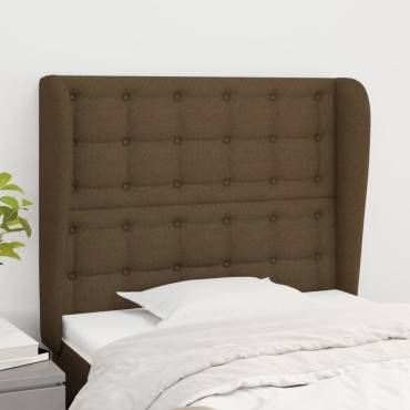 vidaXL Κεφαλάρι με Πτερύγια Σκούρο Καφέ 103x23x118/128cm Υφασμάτινο 1 τεμ.