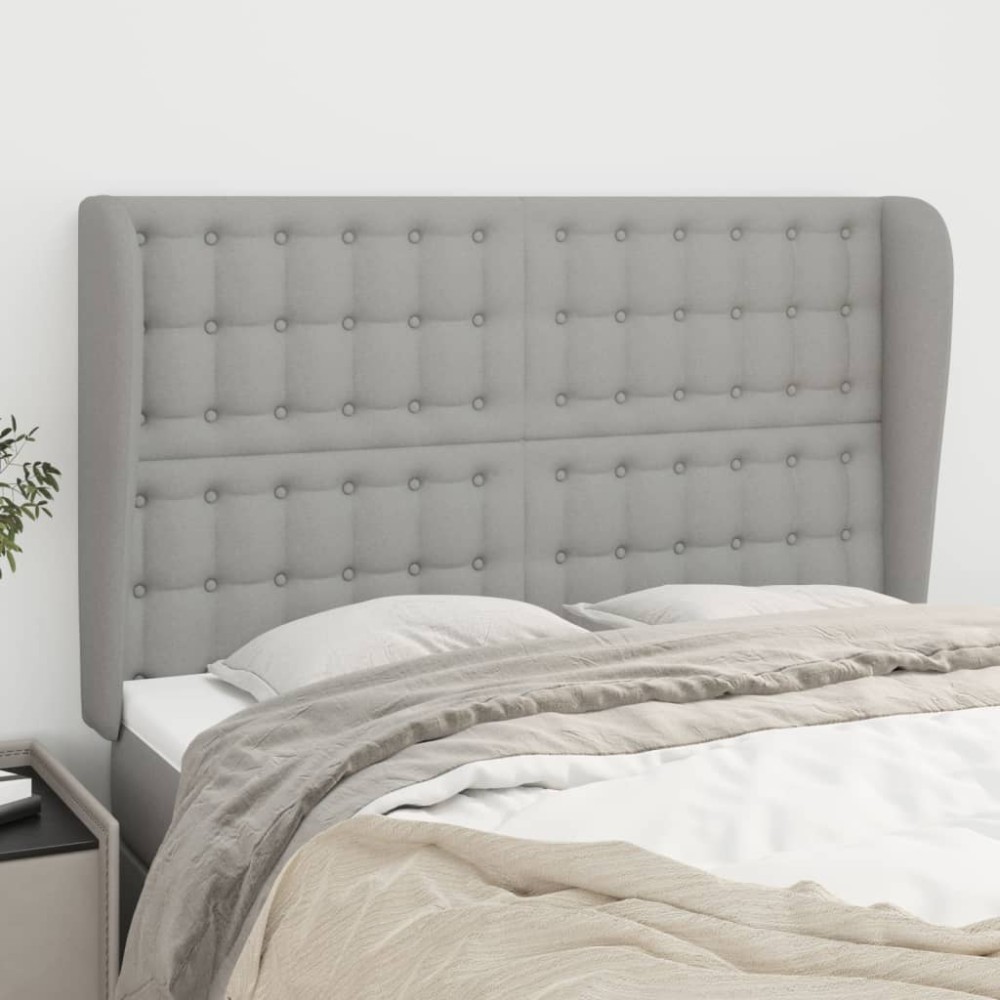 vidaXL Κεφαλάρι με Πτερύγια Ανοιχτό Γκρι 147x23x118/128cm Υφασμάτινο 1 τεμ.