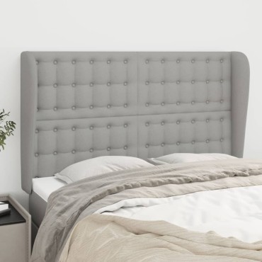 vidaXL Κεφαλάρι με Πτερύγια Ανοιχτό Γκρι 147x23x118/128cm Υφασμάτινο 1 τεμ.