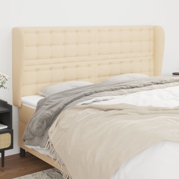 vidaXL Κεφαλάρι με Πτερύγια Κρεμ 183x23x118/128cm Υφασμάτινο 1 τεμ.