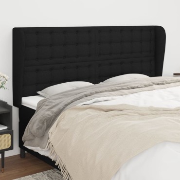 vidaXL Κεφαλάρι με Πτερύγια Μαύρο 203x23x118/128cm Υφασμάτινο 1 τεμ.