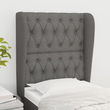 vidaXL Κεφαλάρι με Πτερύγια Σκούρο Γκρι 83x23x118/128cm Υφασμάτινο 1 τεμ.