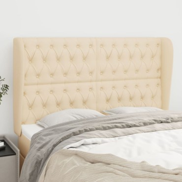 vidaXL Κεφαλάρι με Πτερύγια Κρεμ 163x23x118/128cm Υφασμάτινο 1 τεμ.