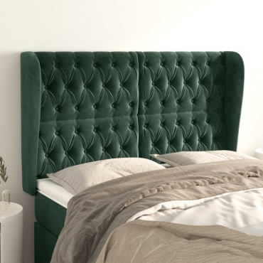 vidaXL Κεφαλάρι με Πτερύγια Πράσινο 163x23x118/128cm Βελούδινο 1 τεμ.