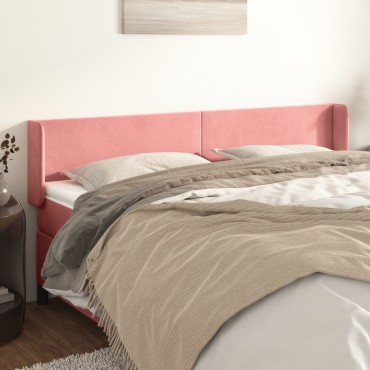 vidaXL Κεφαλάρι με Πτερύγια Ροζ 183x16x78/88cm Βελούδινο 1 τεμ.