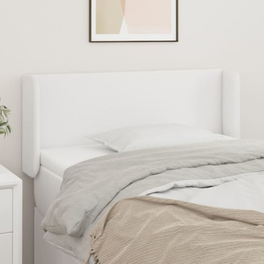 vidaXL Κεφαλάρι με Πτερύγια Λευκό 93x16x78/88cm Συνθετικό Δέρμα 1 τεμ.
