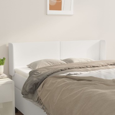 vidaXL Κεφαλάρι με Πτερύγια Λευκό 147x16x78/88cm Συνθετικό Δέρμα 1 τεμ.
