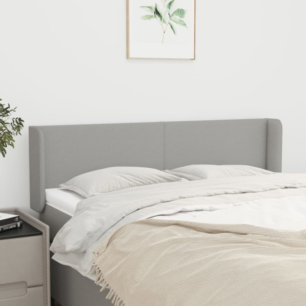 vidaXL Κεφαλάρι με Πτερύγια Ανοιχτό Γκρι 147x16x78/88cm Υφασμάτινο 1 τεμ.