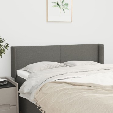 vidaXL Κεφαλάρι με Πτερύγια Σκούρο Γκρι 147x16x78/88cm Υφασμάτινο 1 τεμ.