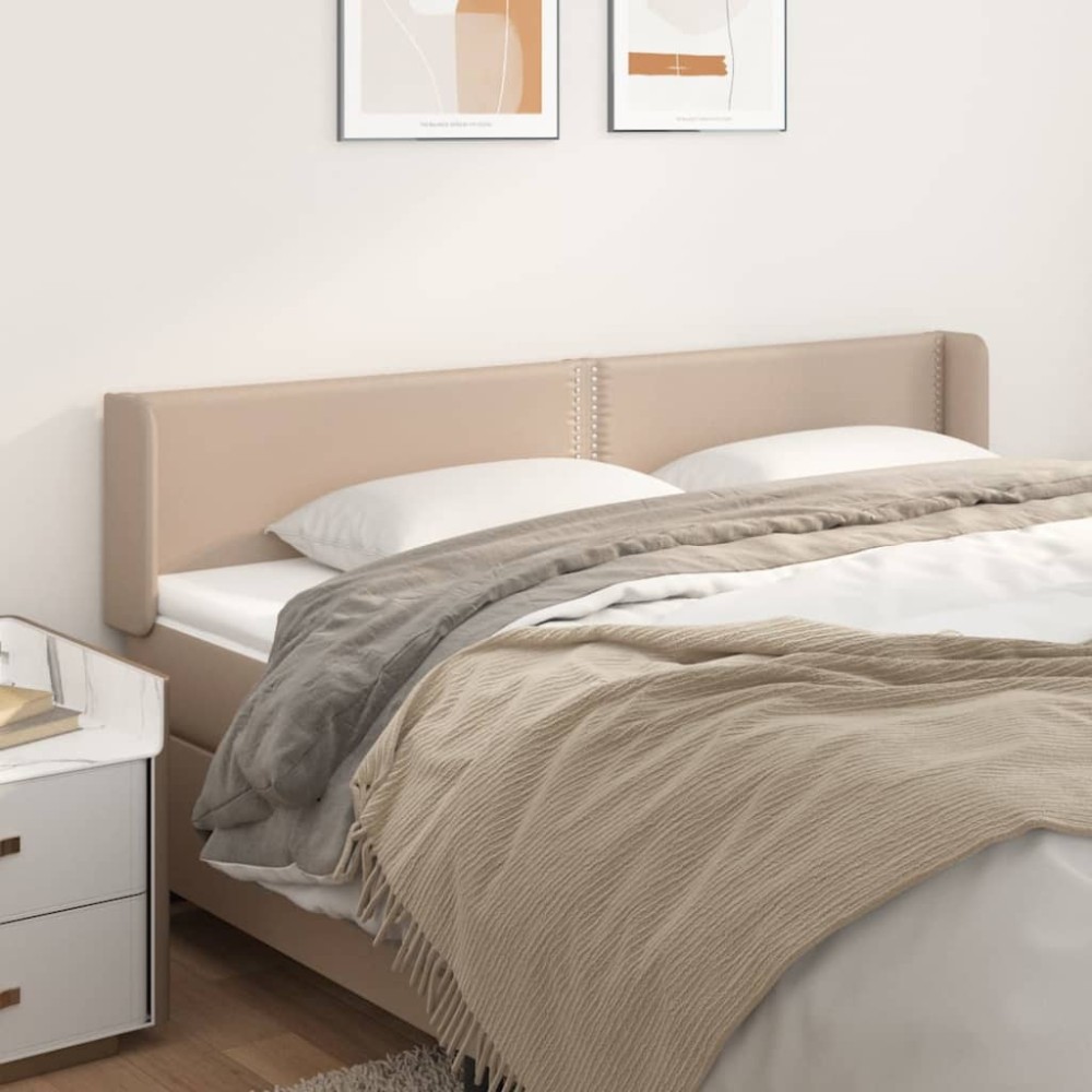 vidaXL Κεφαλάρι με Πτερύγια Καπουτσίνο 203x16x78/88cm Συνθετικό Δέρμα 1 τεμ.