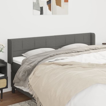 vidaXL Κεφαλάρι με Πτερύγια Σκούρο Γκρι 163x16x78/88cm Υφασμάτινο 1 τεμ.