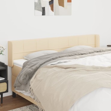 vidaXL Κεφαλάρι με Πτερύγια Κρεμ 203x16x78/88cm Υφασμάτινο 1 τεμ.