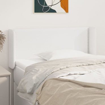 vidaXL Κεφαλάρι με Πτερύγια Λευκό 83x16x78/88cm Συνθετικό Δέρμα 1 τεμ.
