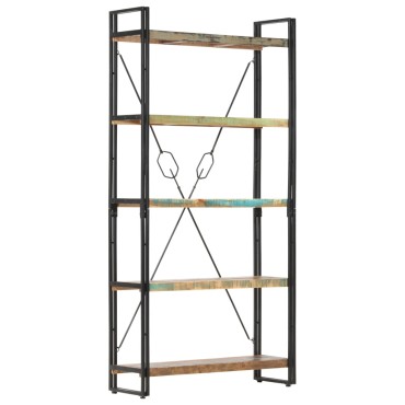 vidaXL Βιβλιοθήκη με 5 Επίπεδα 90x30x180cm Μασίφ Ανακυκλωμένο Ξύλο 1 τεμ.