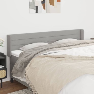 vidaXL Κεφαλάρι με Πτερύγια Ανοιχτό Γκρι 163x16x78/88cm Υφασμάτινο 1 τεμ.