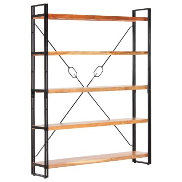 vidaXL Βιβλιοθήκη με 5 Επίπεδα 140x30x180cm Μασίφ Ξύλο Ακακίας 1 τεμ.
