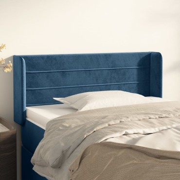 vidaXL Κεφαλάρι με Πτερύγια Σκούρο Μπλε 83x16x78/88cm Βελούδινο 1 τεμ.