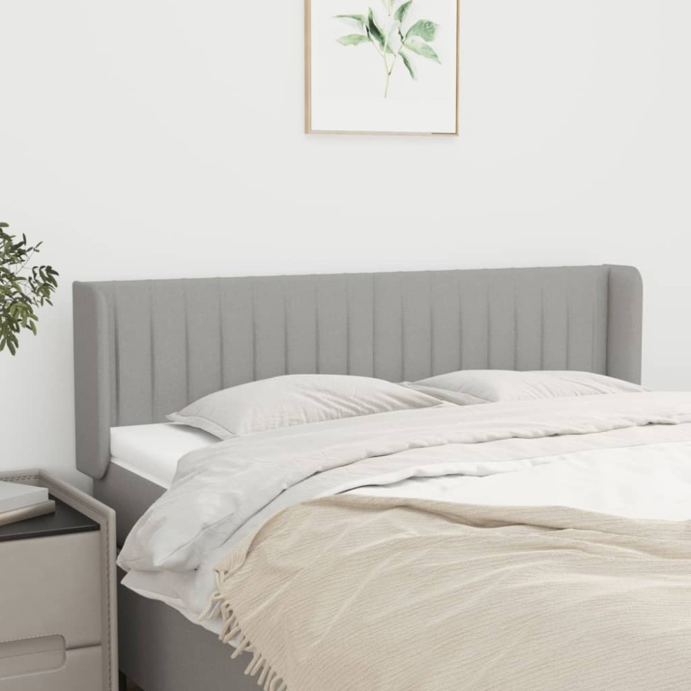 vidaXL Κεφαλάρι με Πτερύγια Ανοιχτό Γκρι 147x16x78/88cm Υφασμάτινο 1 τεμ.