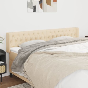 vidaXL Κεφαλάρι με Πτερύγια Κρεμ 183x16x78/88cm Υφασμάτινο 1 τεμ.