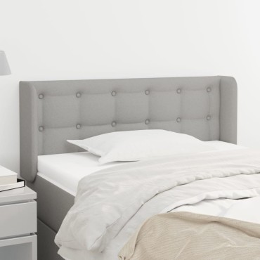 vidaXL Κεφαλάρι με Πτερύγια Ανοιχτό Γκρι 93x16x78/88cm Υφασμάτινο 1 τεμ.