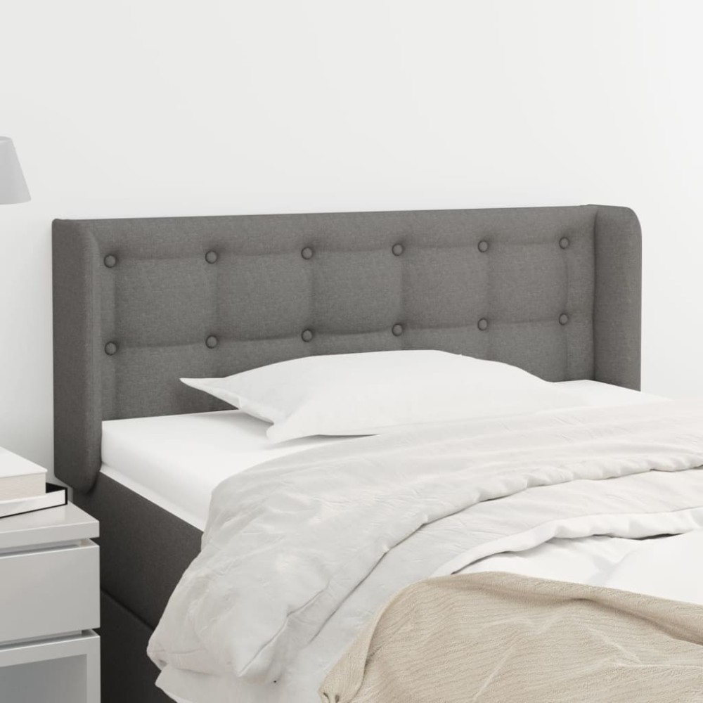vidaXL Κεφαλάρι με Πτερύγια Σκούρο Γκρι 93x16x78/88cm Υφασμάτινο 1 τεμ.