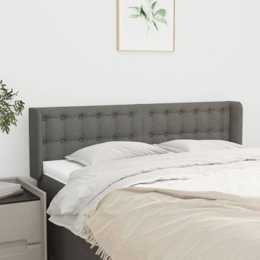 vidaXL Κεφαλάρι με Πτερύγια Σκούρο Γκρι 147x16x78/88cm Υφασμάτινο 1 τεμ.
