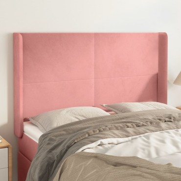 vidaXL Κεφαλάρι με Πτερύγια Ροζ 147x16x118/128cm Βελούδινο 1 τεμ.