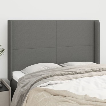 vidaXL Κεφαλάρι με Πτερύγια Σκούρο Γκρι 147x16x118/128cm Υφασμάτινο 1 τεμ.
