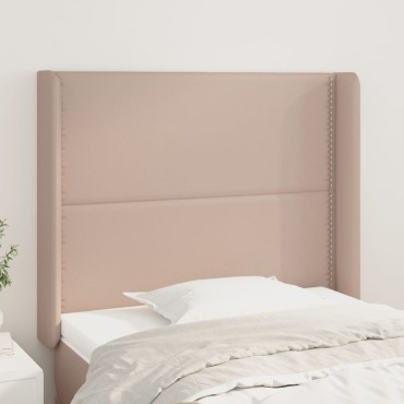 vidaXL Κεφαλάρι με Πτερύγια Καπουτσίνο 103x16x118/128cm Συνθ. Δέρμα 1 τεμ.