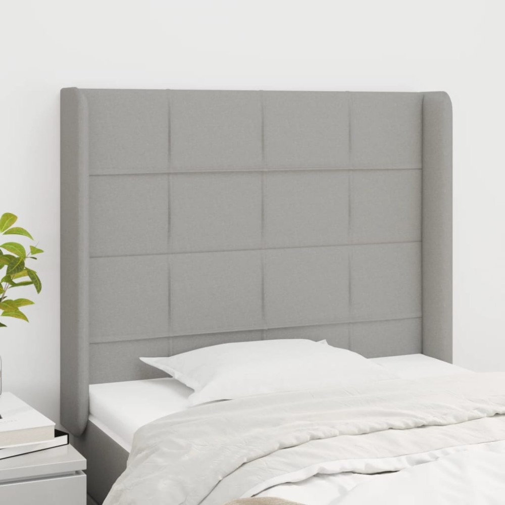 vidaXL Κεφαλάρι με Πτερύγια Ανοιχτό Γκρι 93x16x118/128cm Υφασμάτινο 1 τεμ. vidaXL Κεφαλάρι με Πτερύγια Ανοιχτό Γκρι 93x16x118/128cm Υφασμάτινο 1 τεμ.