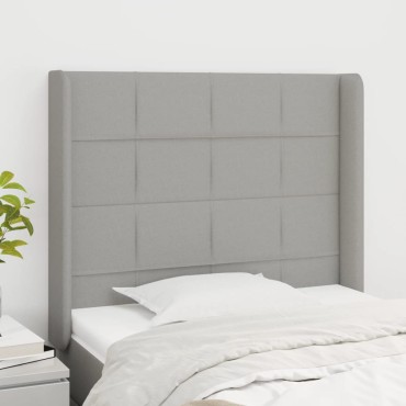 vidaXL Κεφαλάρι με Πτερύγια Ανοιχτό Γκρι 93x16x118/128cm Υφασμάτινο 1 τεμ.