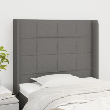 vidaXL Κεφαλάρι με Πτερύγια Σκούρο Γκρι 93x16x118/128cm Υφασμάτινο 1 τεμ.