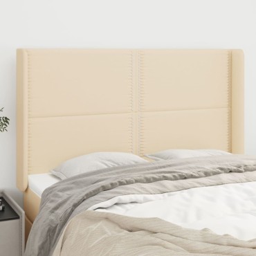vidaXL Κεφαλάρι με Πτερύγια Κρεμ 147x16x118/128cm Υφασμάτινο 1 τεμ.