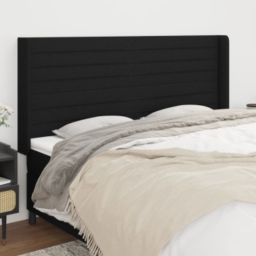 vidaXL Κεφαλάρι με Πτερύγια Μαύρο 163x16x118/128cm Υφασμάτινο 1 τεμ.