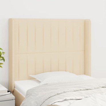 vidaXL Κεφαλάρι με Πτερύγια Κρεμ 83x16x118/128cm Υφασμάτινο 1 τεμ.