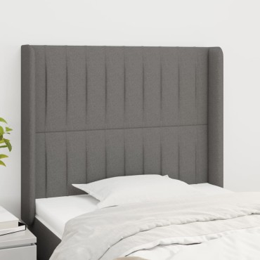 vidaXL Κεφαλάρι με Πτερύγια Σκούρο Γκρι 103x16x118/128cm Υφασμάτινο 1 τεμ.