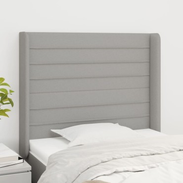 vidaXL Κεφαλάρι με Πτερύγια Ανοιχτό Γκρι 83x16x118/128cm Υφασμάτινο 1 τεμ.