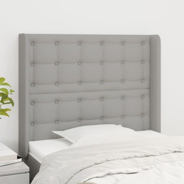 vidaXL Κεφαλάρι με Πτερύγια Ανοιχτό Γκρι 93x16x118/128cm Υφασμάτινο 1 τεμ.