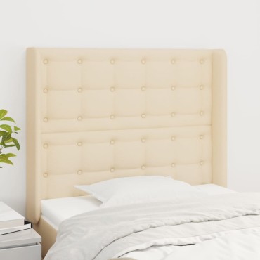 vidaXL Κεφαλάρι με Πτερύγια Κρεμ 93x16x118/128cm Υφασμάτινο 1 τεμ.