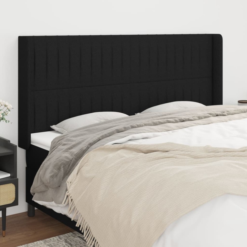 vidaXL Κεφαλάρι με Πτερύγια Μαύρο 203x16x118/128cm Υφασμάτινο 1 τεμ.