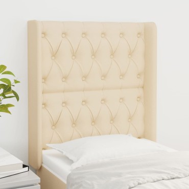 vidaXL Κεφαλάρι με Πτερύγια Κρεμ 83x16x118/128cm Υφασμάτινο 1 τεμ.