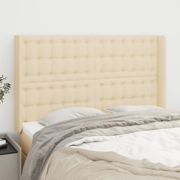 vidaXL Κεφαλάρι με Πτερύγια Κρεμ 147x16x118/128cm Υφασμάτινο 1 τεμ.