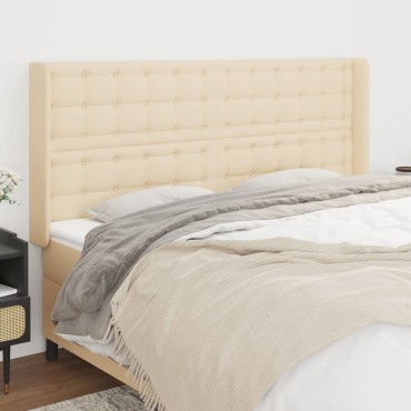 vidaXL Κεφαλάρι με Πτερύγια Κρεμ 183x16x118/128cm Υφασμάτινο 1 τεμ.
