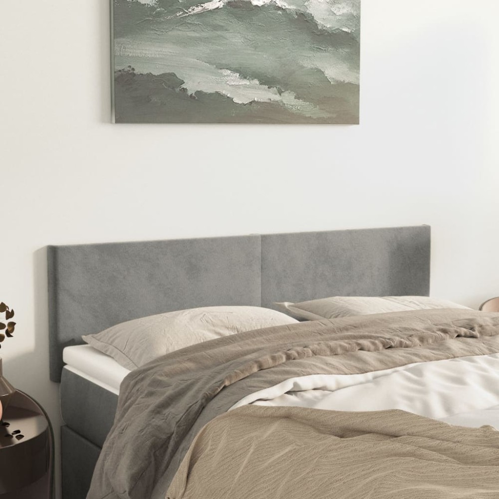 vidaXL Κεφαλάρια Κρεβατιού 2 τεμ. Αν. Γκρι 72x5x78/88cm Βελούδινα