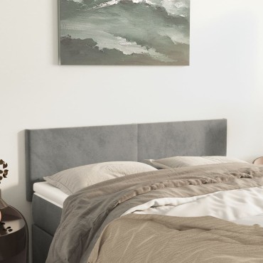 vidaXL Κεφαλάρια Κρεβατιού 2 τεμ. Αν. Γκρι 72x5x78/88cm Βελούδινα