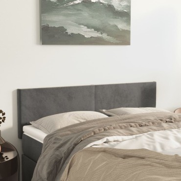 vidaXL Κεφαλάρια Κρεβατιού 2 τεμ. Σκ. Γκρι 72x5x78/88cm Βελούδινα