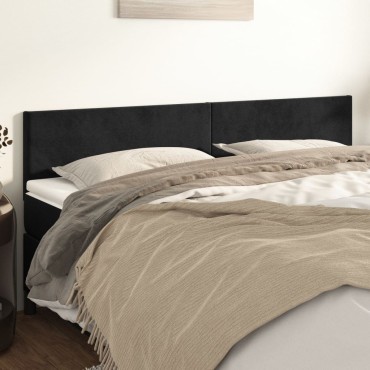 vidaXL Κεφαλάρια Κρεβατιού 2 τεμ. Μαύρο 90x5x78/88cm Βελούδινο