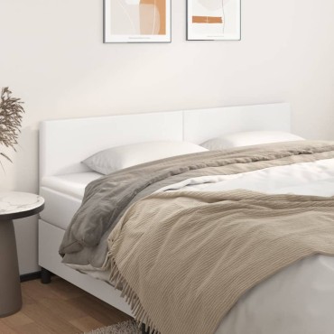 vidaXL Κεφαλάρια Κρεβατιού 2 τεμ. Λευκό 100x5x78/88cmΣυνθετικό Δέρμα
