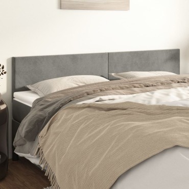 vidaXL Κεφαλάρια Κρεβατιού 2 τεμ. Αν. Γκρι 100x5x78/88cm Βελούδινο