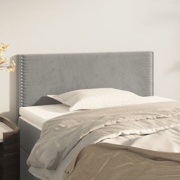 vidaXL Κεφαλάρι Κρεβατιού Ανοιχτό Γκρι 80x5x78/88cm Βελούδινο 1 τεμ.
